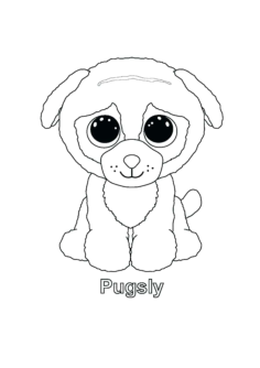 Pugsly Dog Beanie Boo Tracing Shape Pdf, Free Vectors File